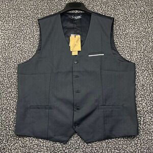 Paul Jones PJ Vest Men Extra Large Black Button Up Pocket New XL